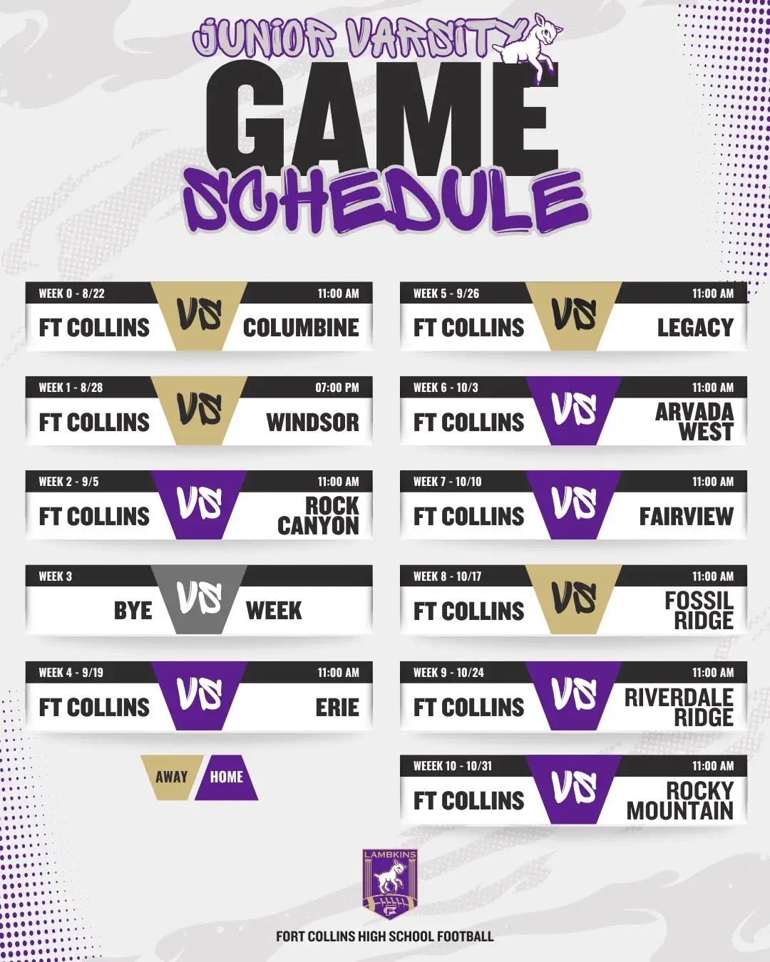 jv 2026 schedule