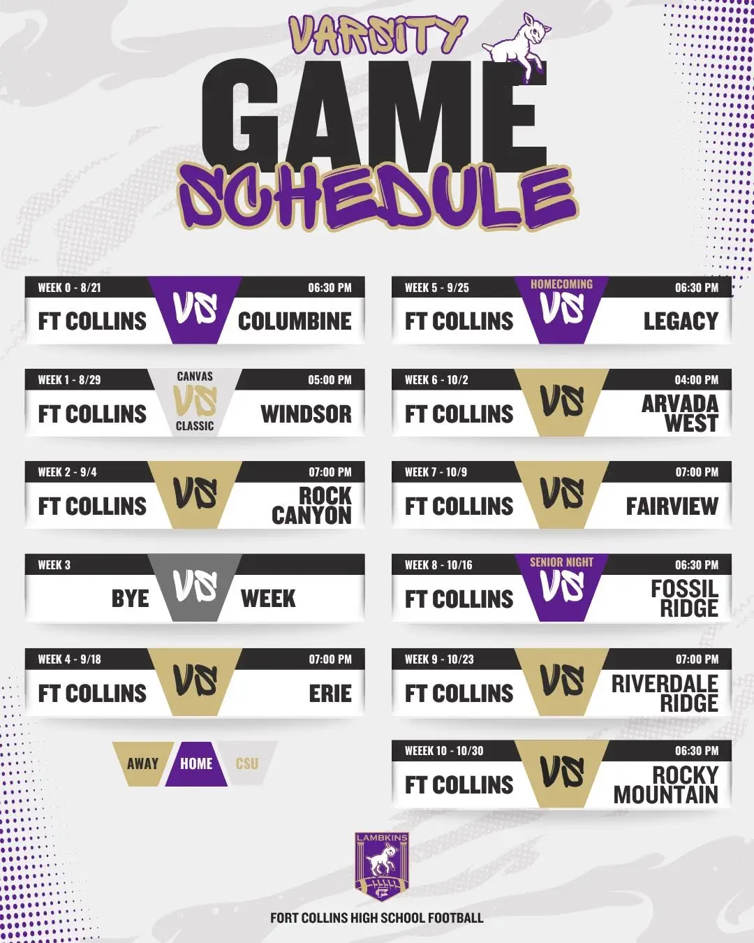 varsity 2026 schedule