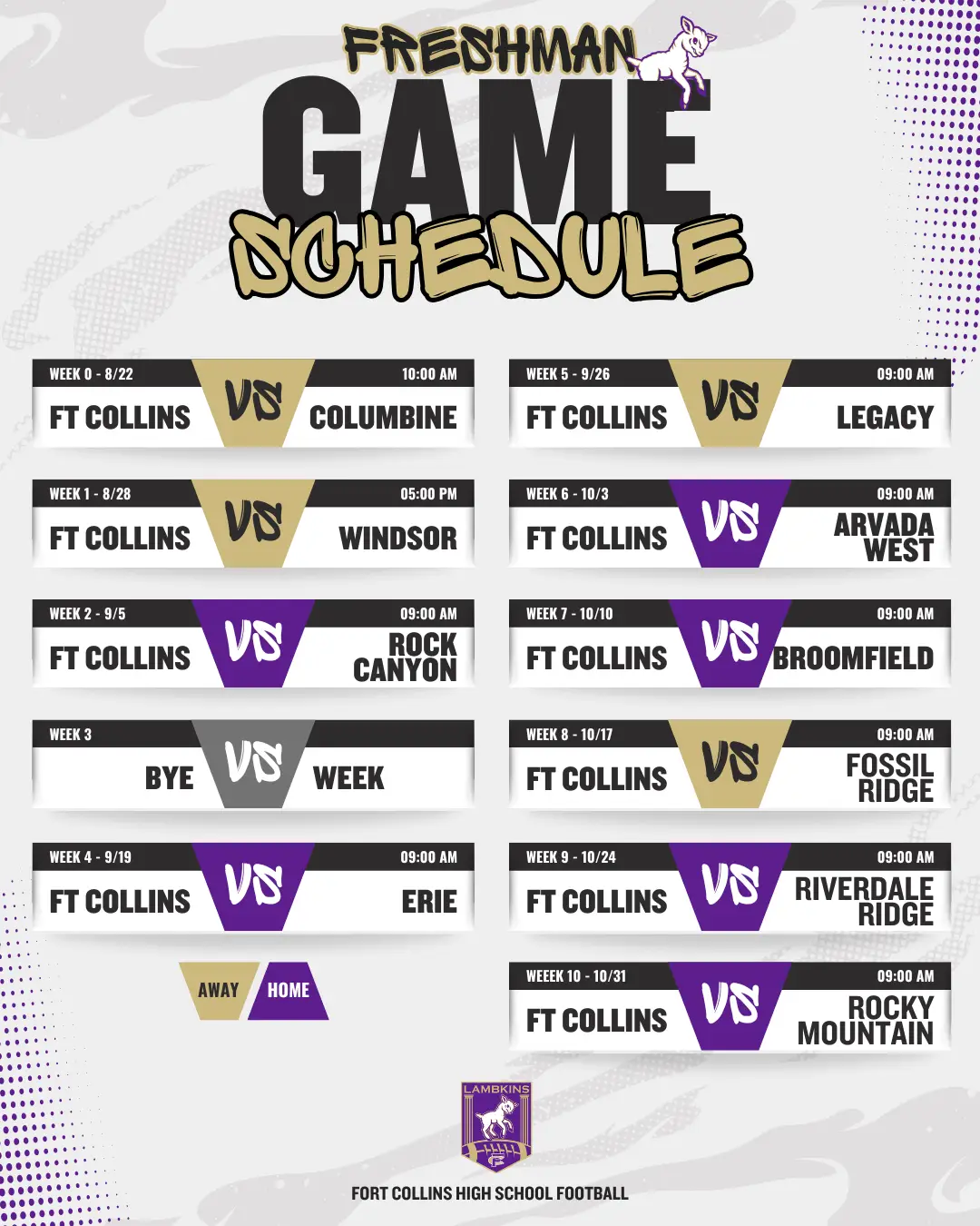 freshmen 2026 game schedules