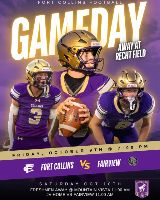 blue and yellow bold american football match day poster